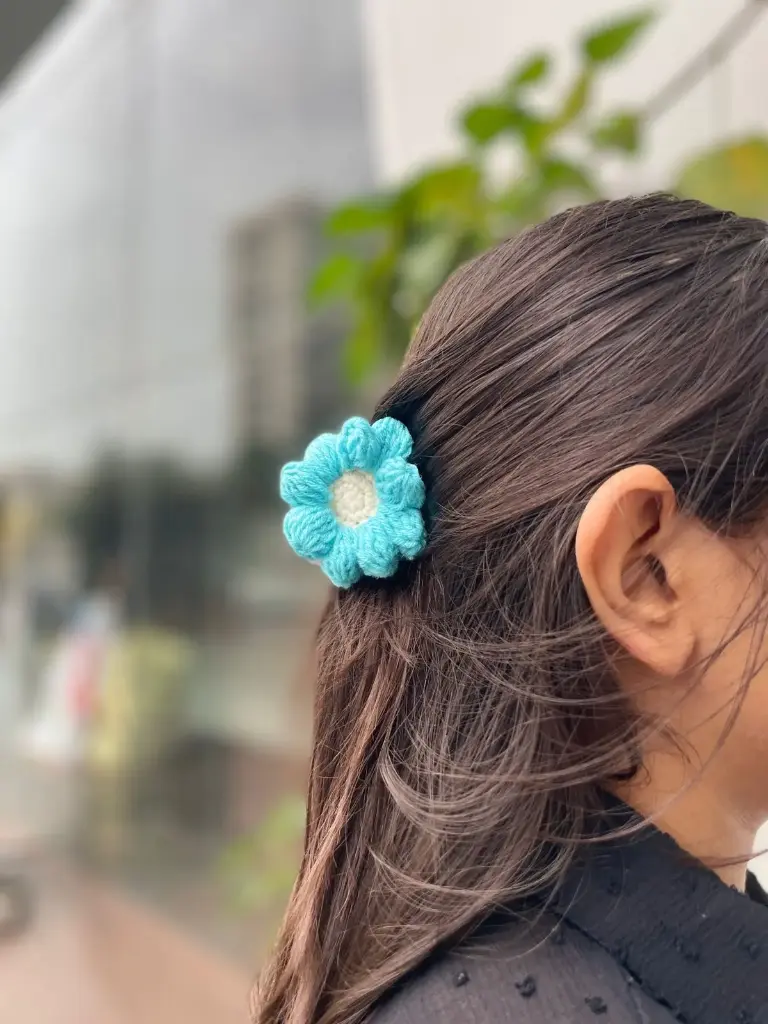 SINGLE puffy clawclip(blue)