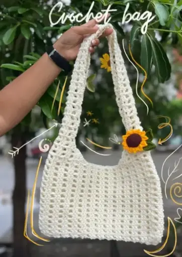 Sunflower charm bag