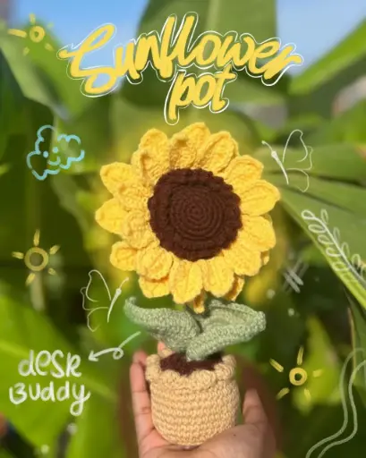 XL sunflower pot