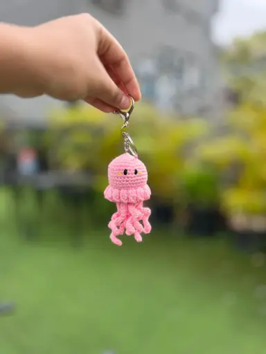 Octopus keychain (pink)
